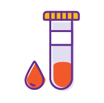 Blood collection tube icon with a drop of blood, Blood Tests, Harmony Head to Head Study, advanced melanoma, skin cancer